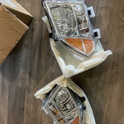 Pair For 2005-2008 Nissan Frontier Chrome Headlights 