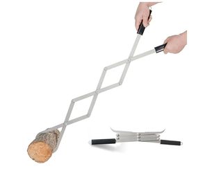 Fire Tongs Stainless Steel, 42in Heavy Duty Accordion Style Firewood Tongs
