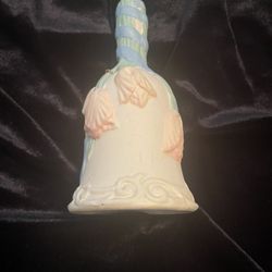 Ceramic Blue & White Bell 6” High