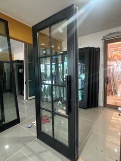 Black entry Door with Glass Panels 39x95
