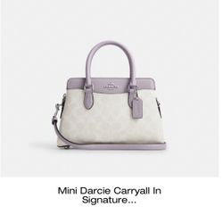 Purse Coach Mini Darcie Carryall In Signature Canvas