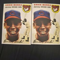 2 1954 Topps Remake Rookie Ernie Banks