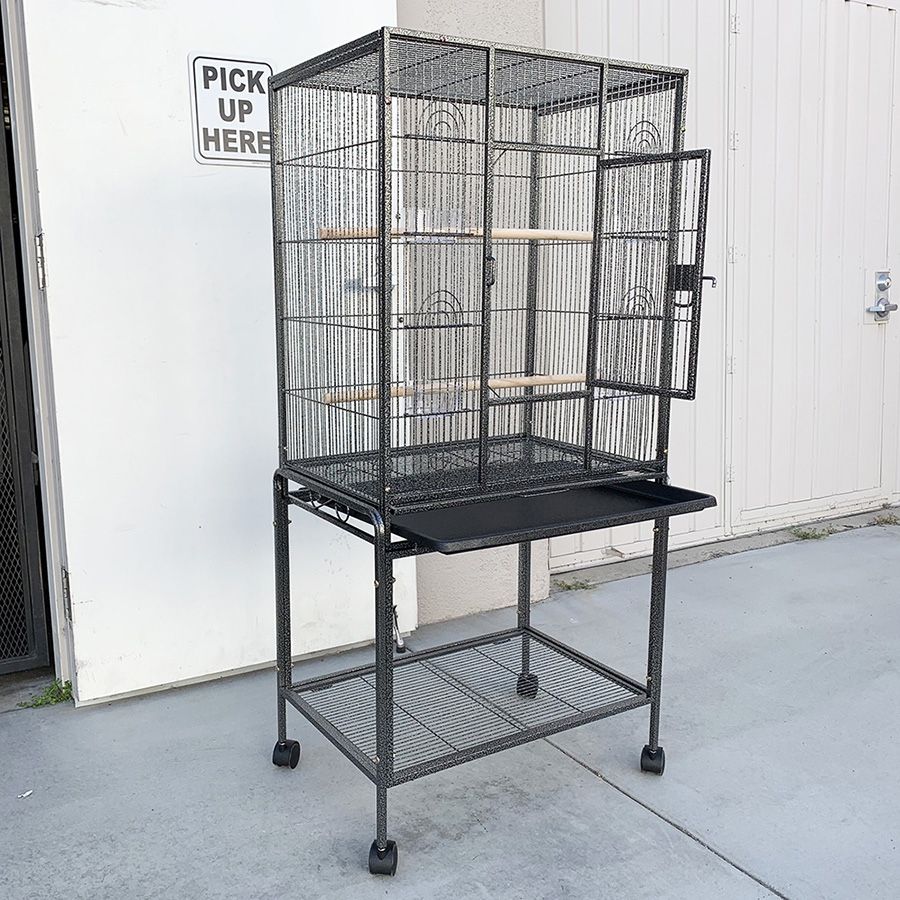 (NEW) $95 Large 53” Bird Cage for Parakeet Parrot Cockatiel Canary Finch Lovebird, Size 24x17x53”