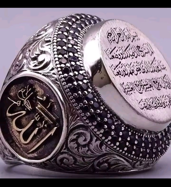 Islamic Rings Stone Names NEW *** Islamic Religion mascot prayers ring with Scattering of Rubies ...