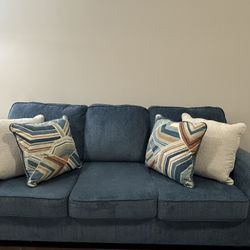 Ashley Cashton 87 in. Cushions Sofa in Blue