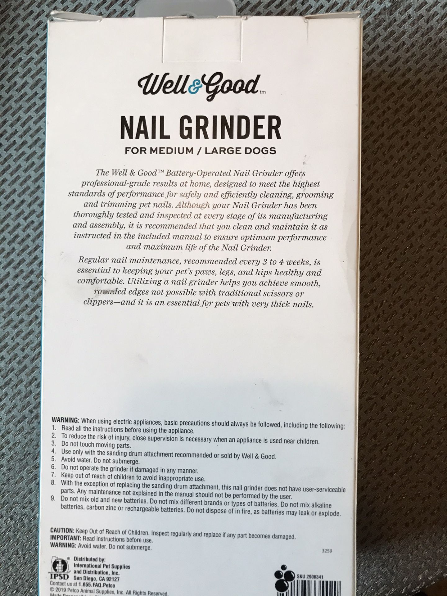 Pet nail grinder