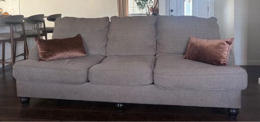 Oatmeal color 3 seat couch sofa