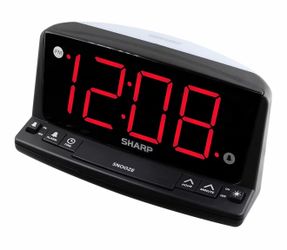 Sharp LED Digital Alarm Clock – Simple Operation - Easy to See Large Numbers, Built in Night Light,