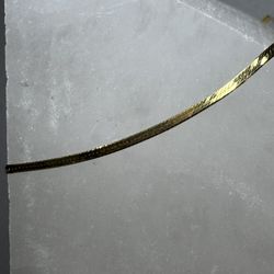 14K Solid Gold 1.4MM Herringbone Bracelet 7” .7g