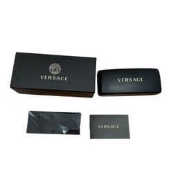 VERSACE BLACK AUTHENTIC EYEGLASSES SUNGLASSES CASE Box, cloth