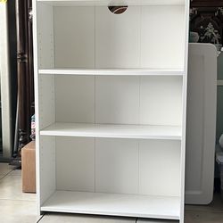 3 shelf bookcase white