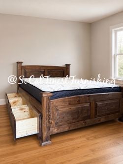 New Queen Bed And Mattress With Drawers