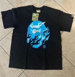 Black Blue Flame Bape Tee