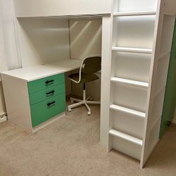 IKEA Smastad loft bed, desk, wardrobe combo + chair
