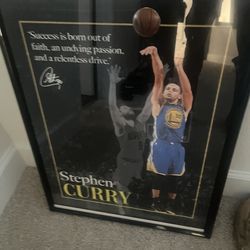 poster signed by him Steph curry poster signed by him