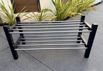 IKEA TJUSIG Shoe Rack 2 Tier Metal, Excellent Condition