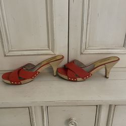 Reduced Michael Kors Size 9 Orange Slip Ons