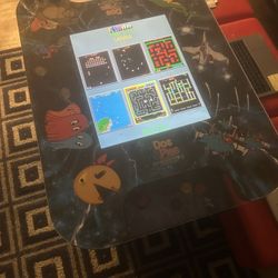 arcade machine with custom lines and classic old school artwork