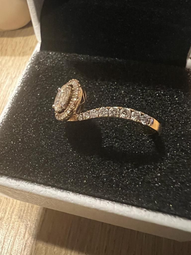  18 Karat Rose Gold & Diamond Engagement Ring 