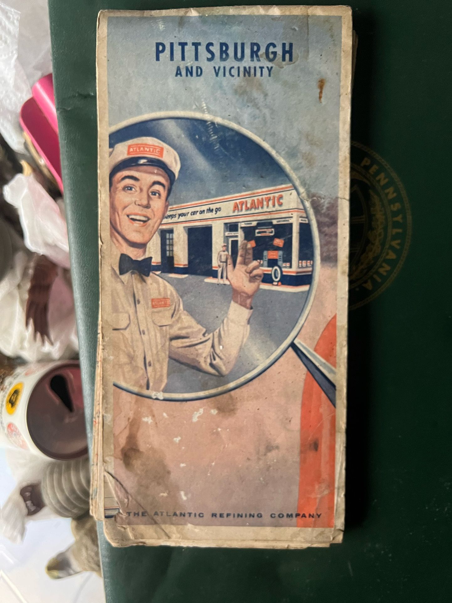 Vintage Atlantic Refining Co Service Station Fold Out Road Maps 1957 & 1966
