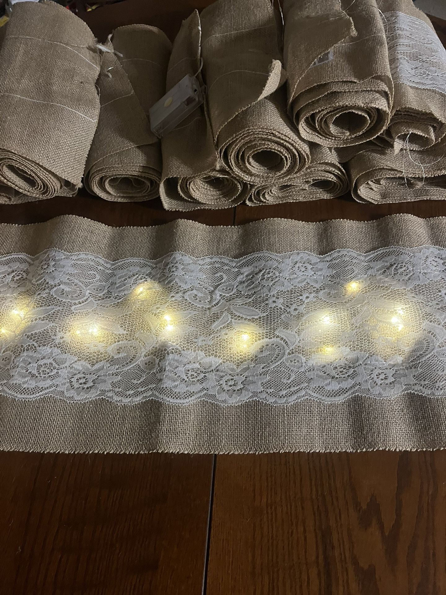 Burlap Lace Table Runners