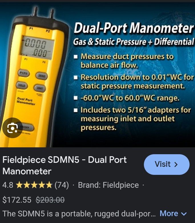 Dual Port Manometer SDMN5 FIELDPIECE