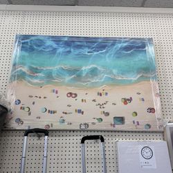 🏖 “A Day At the Beach” Canvas Wall Art – 45” × 30” – Brand New 🖼