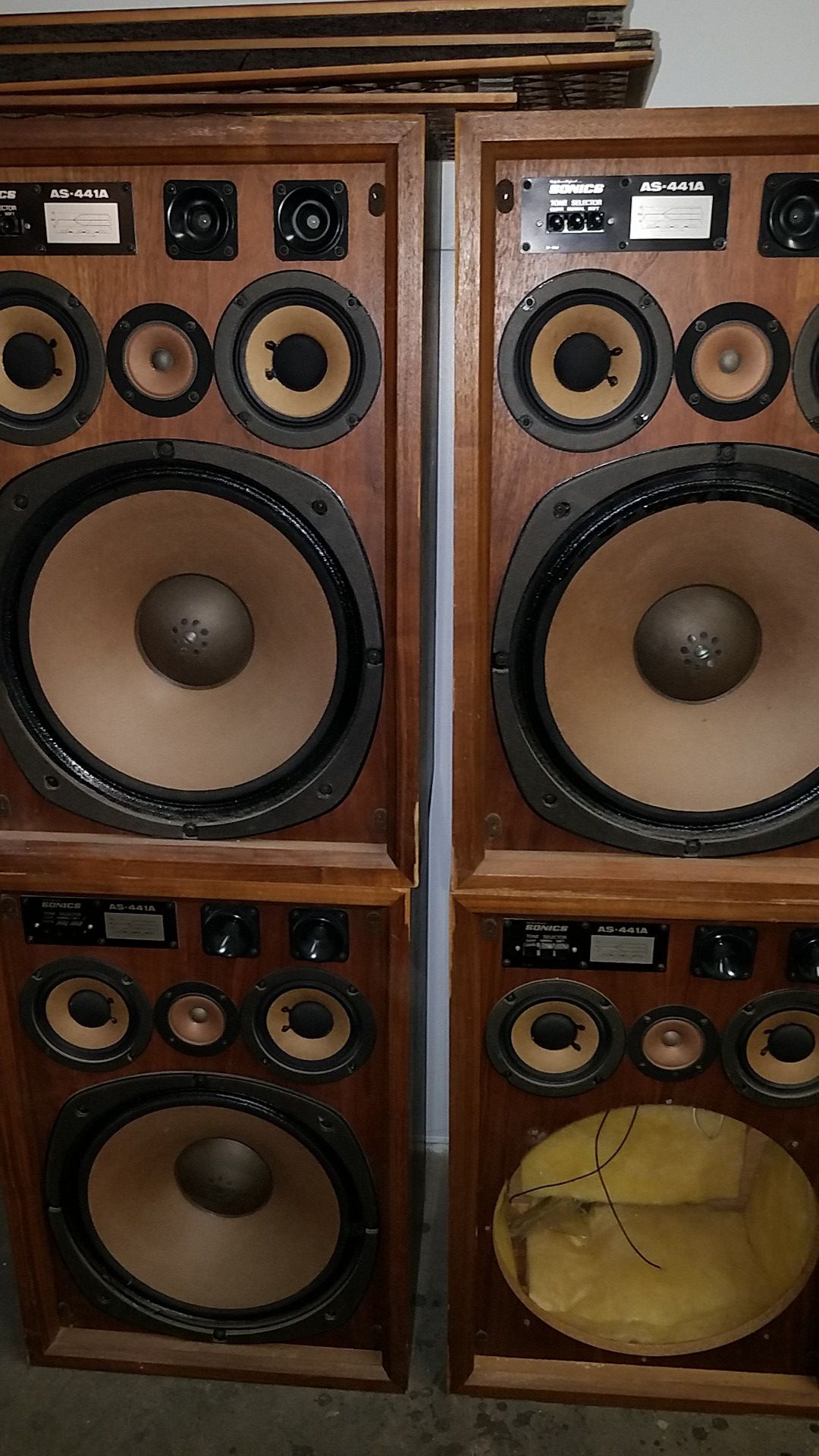 Vintage Sonics as-441A x4 speakers made by pioneer