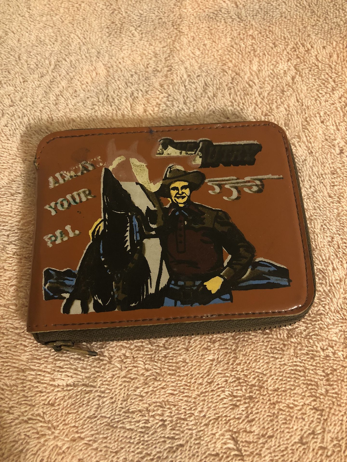 Vintage Gene Autry & Champion Zip Close Wallet Gene Autry On The Back