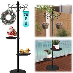 76" Thicken Shepherds Hooks for Outdoor - Double Shepherd Hooks