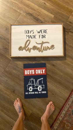 Boys Room Wall Signs Set of 2