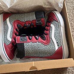 New 10.5 Vans Linerless Pro Snowboard Boot Red Jordan Elephant Camo Print