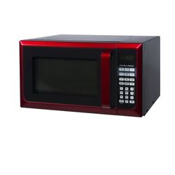 Hamilton Beach Stainless Steel 0.9 Cu.Ft. Red Microwave Oven 