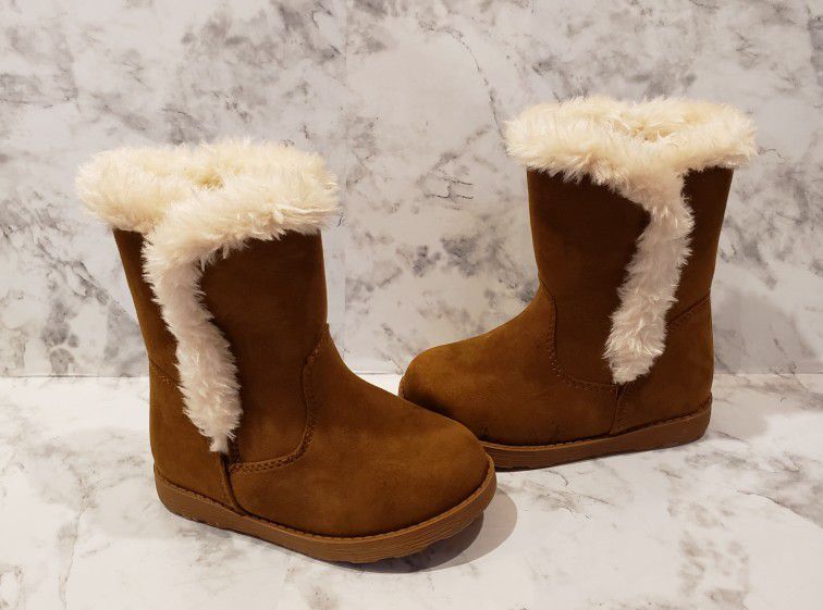 Cat & jack faux fur girls toddler boots size 7