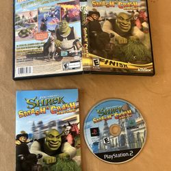 Shrek: Smash n' Crash Racing (PlayStation 2, 2006) Complete w/ Registration Card