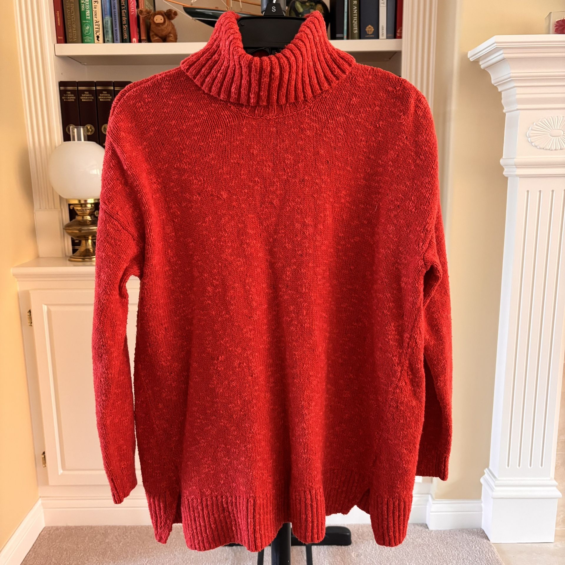 J.Jill Cabin Turtleneck Chunky Knit Sweater in red XS
