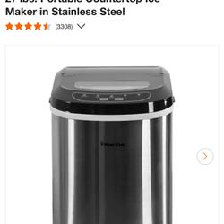 Magic Chef 27 lbs. Portable Countertop Ice Maker in Stainless Steel