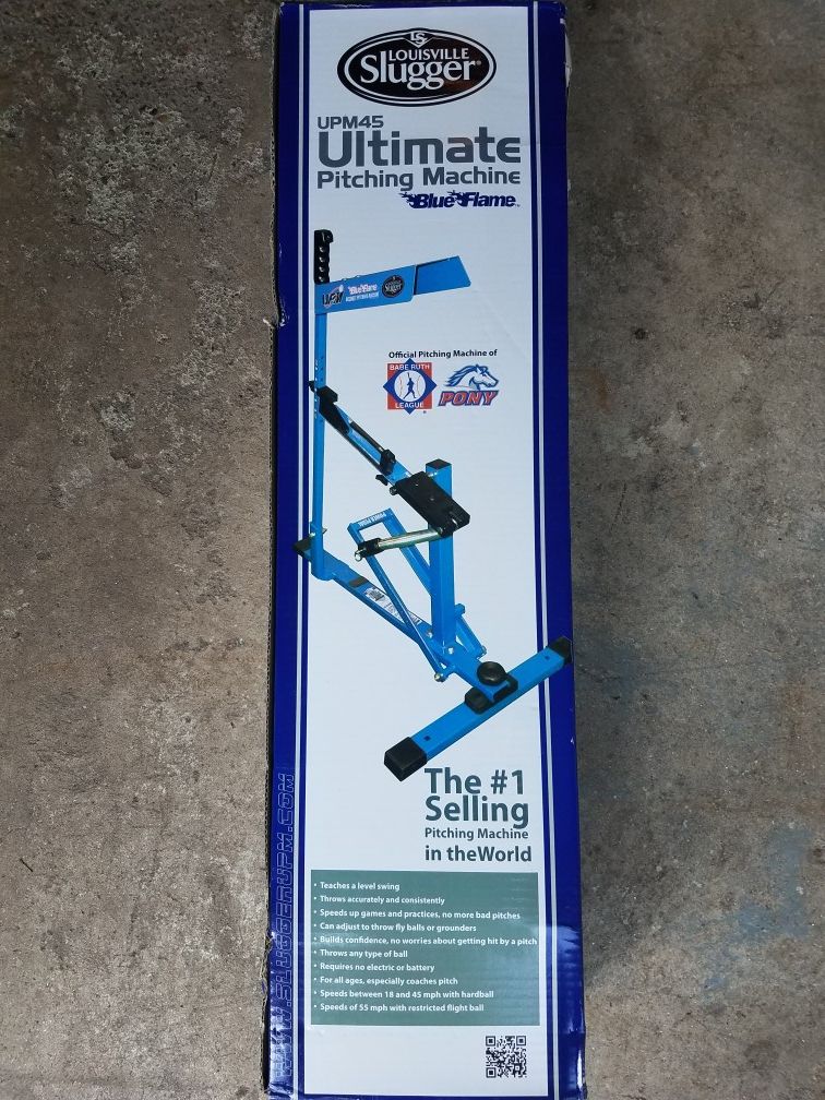 Brand New Louisville Slugger UPM 45 Blue Flame Baseball Softball Pitching Machine