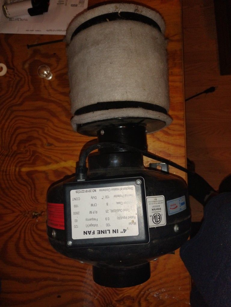 Intertek 4" Inline Centrifugal Duct Fan Model