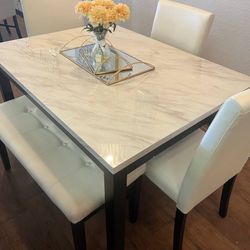  White Top Dining Set 