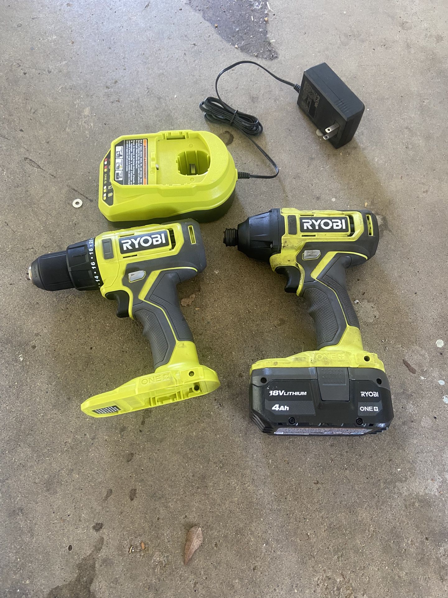 Like New Impact And Drill Kit With Charger And Batteries