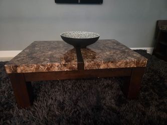 Coffee table with two end tables
