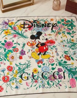 Disney Mickey Mouse 100% silk scarf women gift regalos mujer