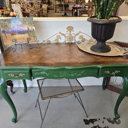 French Louis Style Desk with Inlayed wood top Antique Vintage 