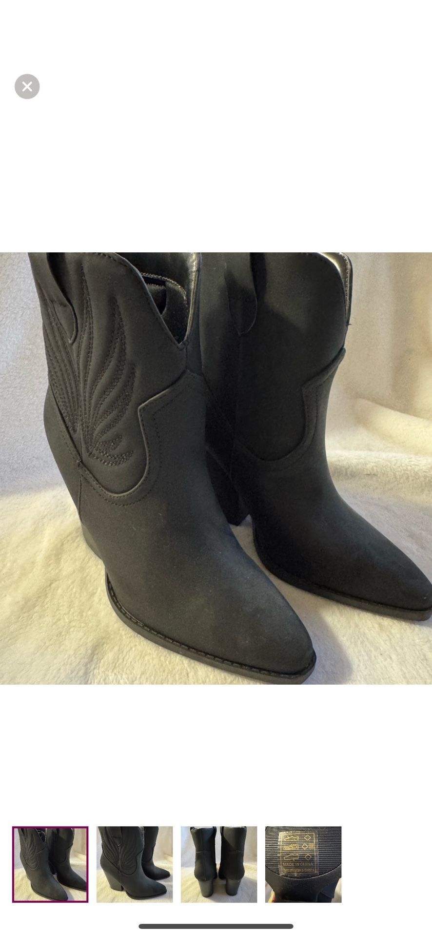 Black Cowgirl Booties Size 6.5