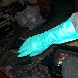 Chem Resist Cleaning/material Handling Nitrile Gloves