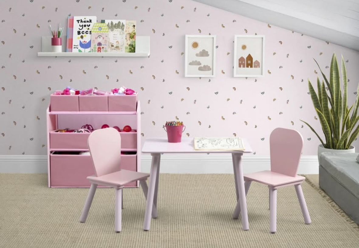 Delta Children 4-Piece Toddler Playroom Set, Pink