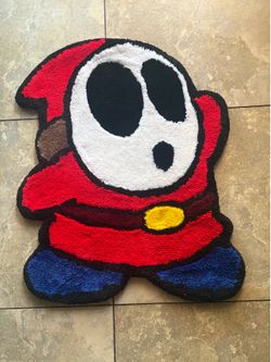 HANDMADE RED SHY GUY RUG