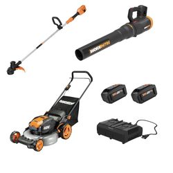 Worx 40v Combo, Includes 20" Push Mower, 13" String Trimmer, Quiet Tech Blower Brand New In Box