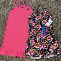 Youth Girls :2 Pack : Dress + Romper Set (color: Pink)